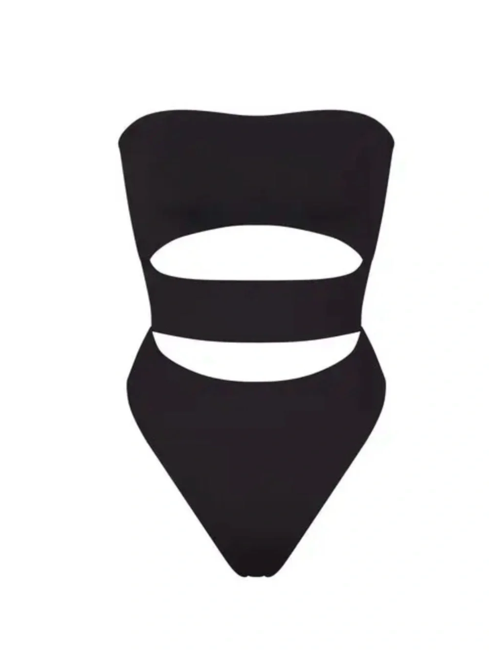 Skims Strapless Black Cutout Monokini